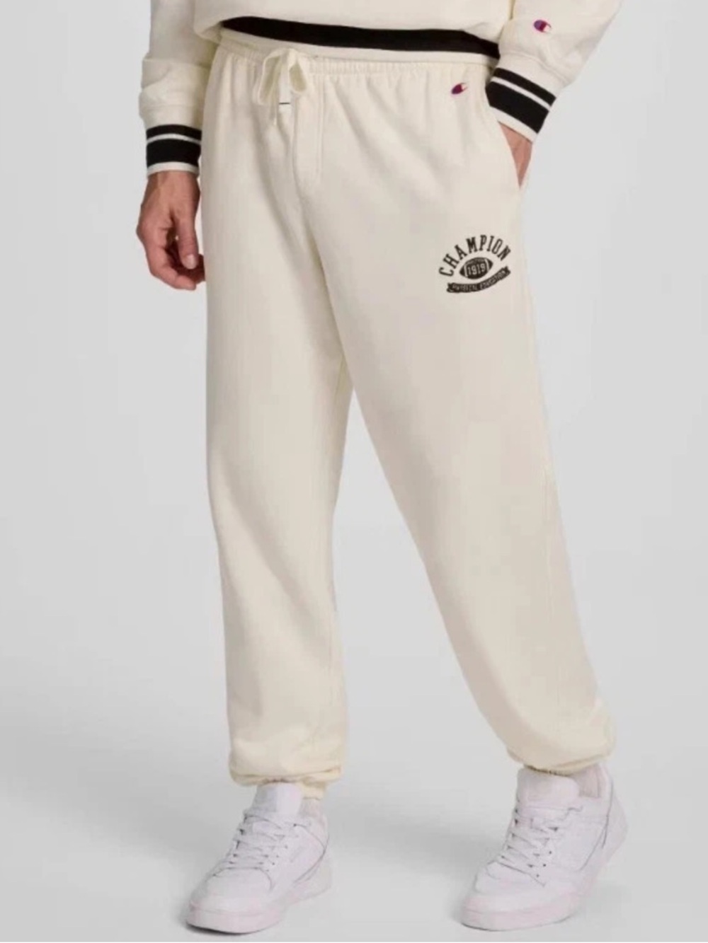Champion - Men's Phys. Ed. Sweatpants - Light Off-White - M or L